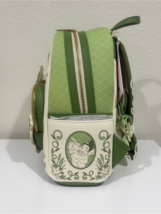 Loungefly Green & Cream Tiana Mini Backpack with Matching Wallet main image 8